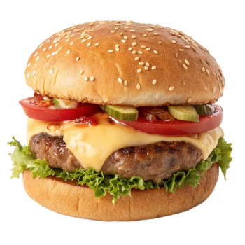 Hamburguesa, Jugosa, Carne, Pan, Queso, Lechuga, Tomate, Papas Fritas, Comida Rápida, Deliciosa, Gourmet, Parrilla, Cebolla, Salsa, Comida Americana (10)